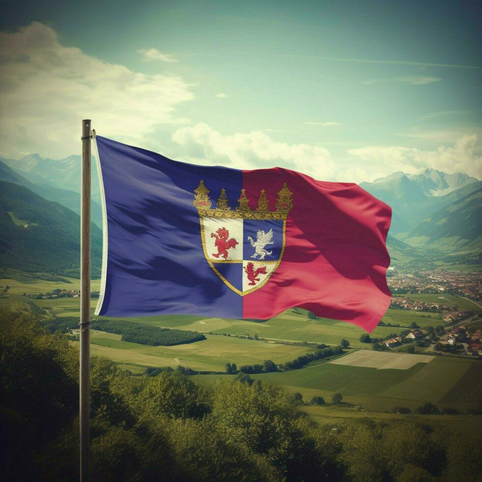 bandera de Liechtenstein alto calidad 4k foto