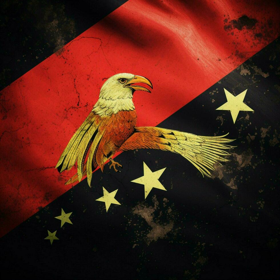 flag of Papua New Guinea high quality photo