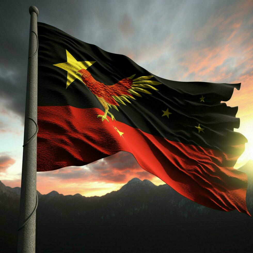 flag of Papua New Guinea high quality photo