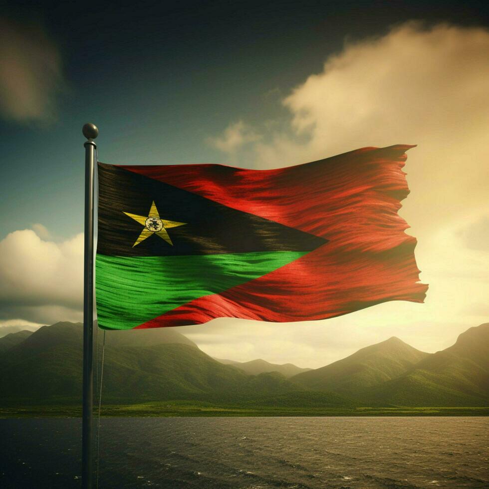 flag of Saint Kitts and Nevis high qua photo