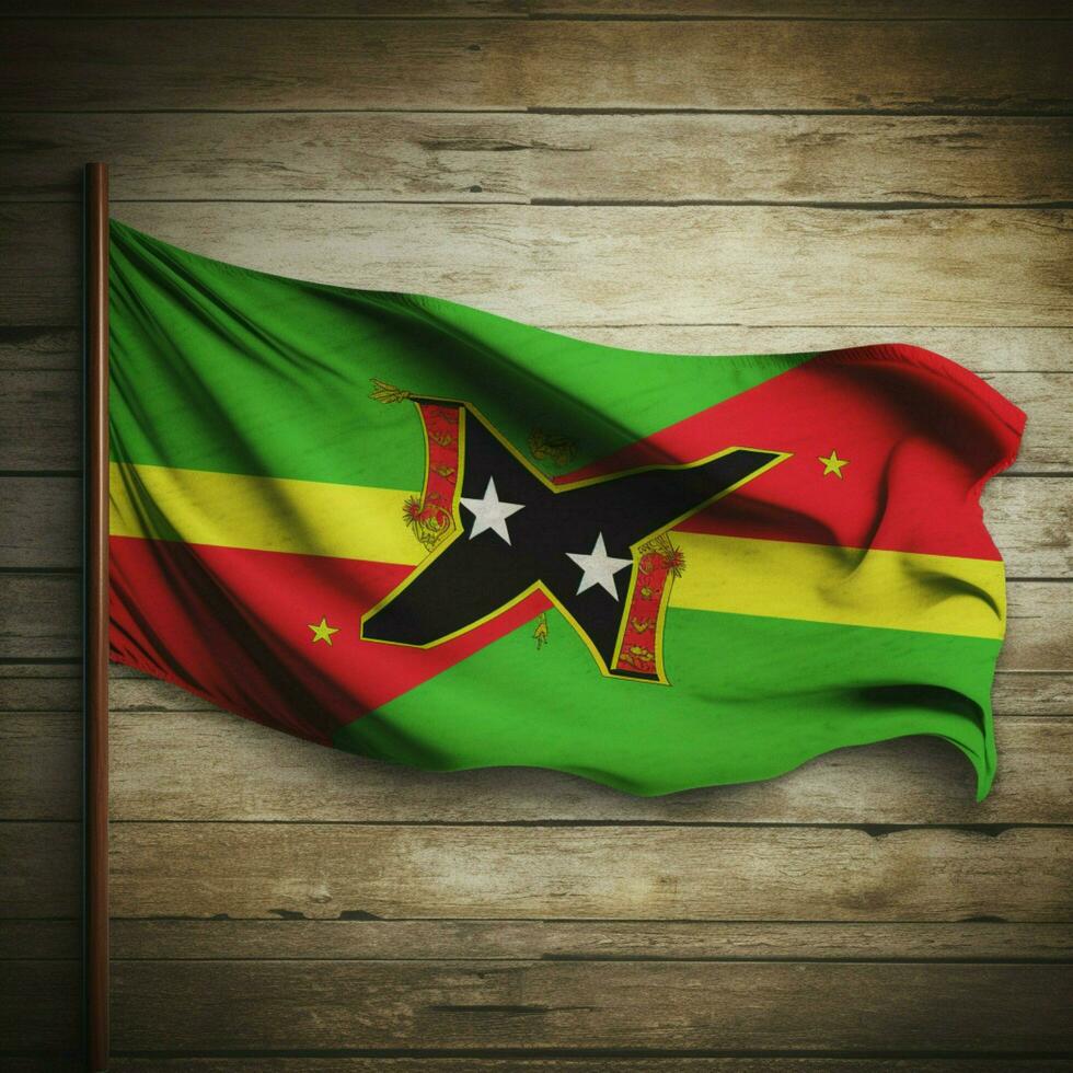 flag of Saint Kitts and Nevis high qua photo