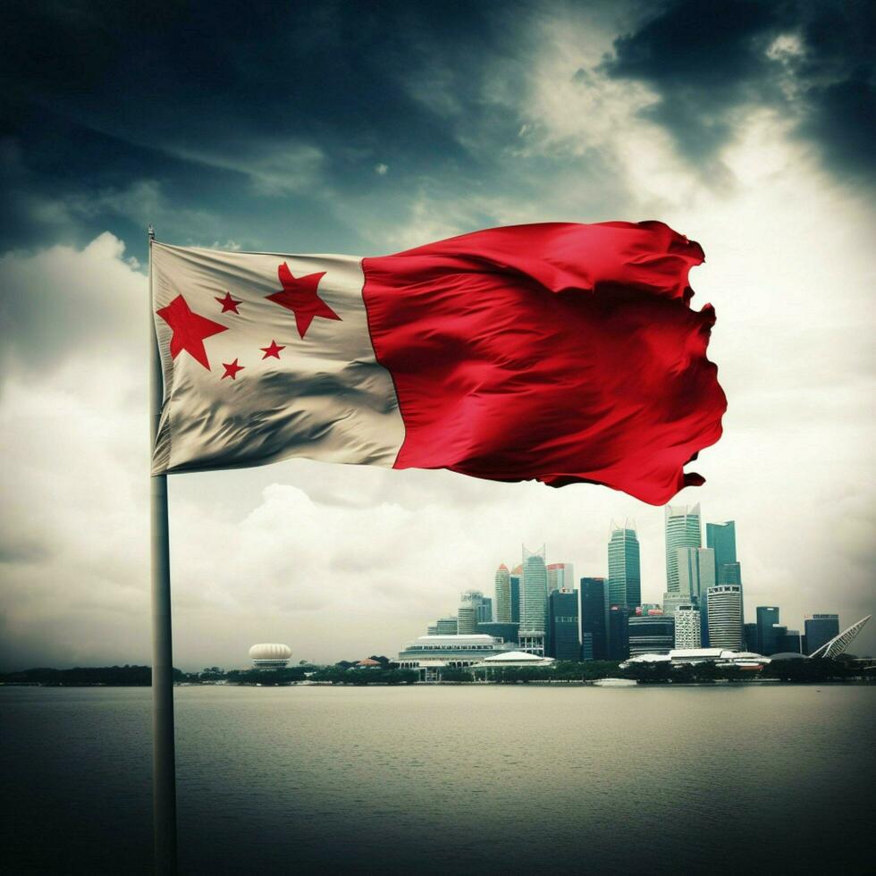 flag of Singapore high quality 4k ultr photo