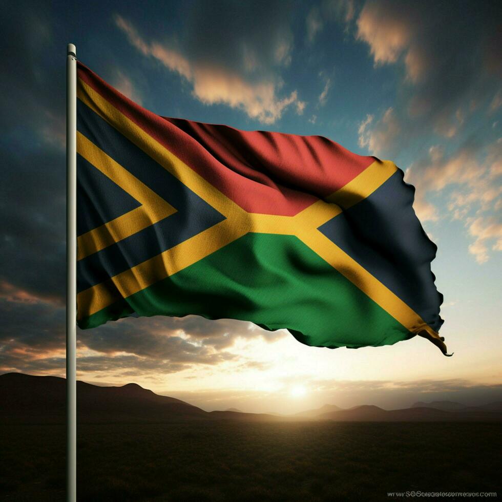 flag of South Africa high quality 4k u photo