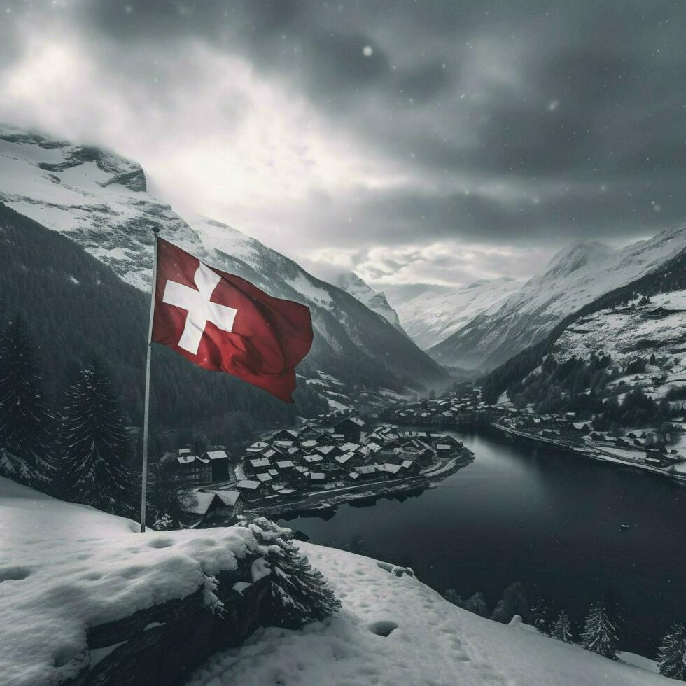 flag of Switzerland high quality 4k ul photo