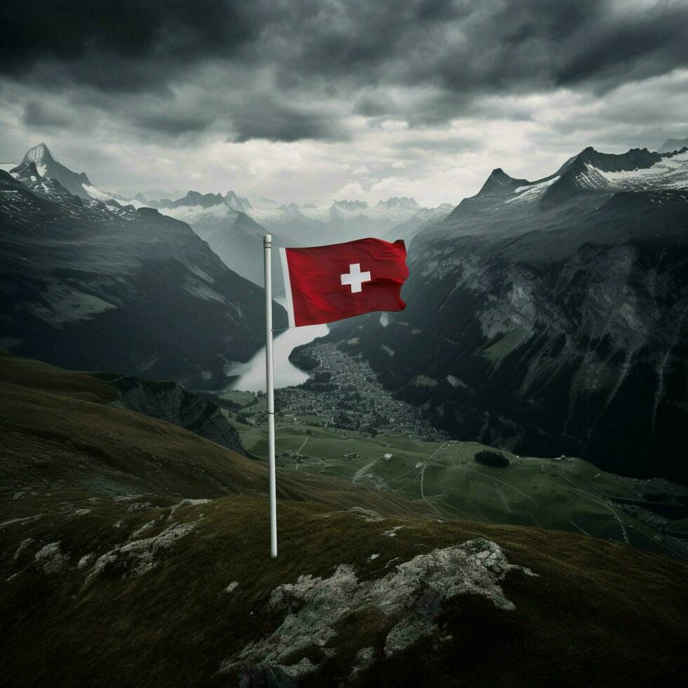 flag of Switzerland high quality 4k ul photo