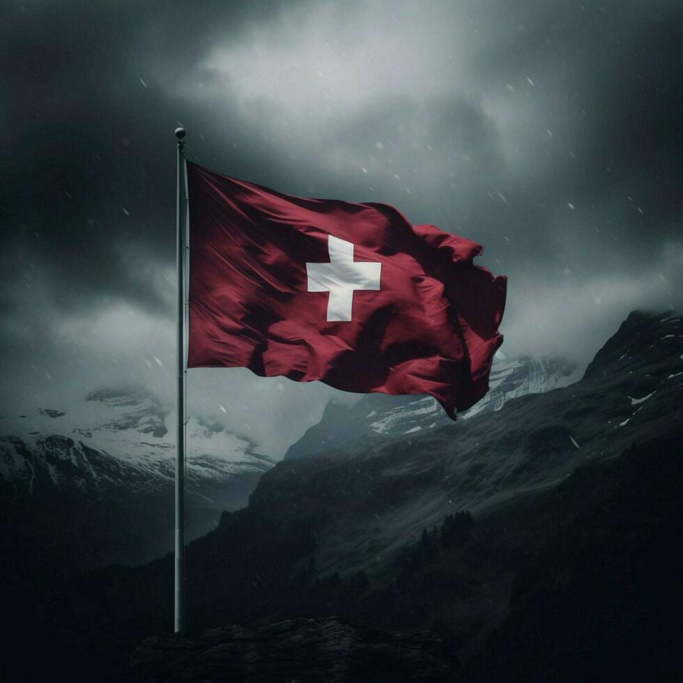 flag of Switzerland high quality 4k ul photo