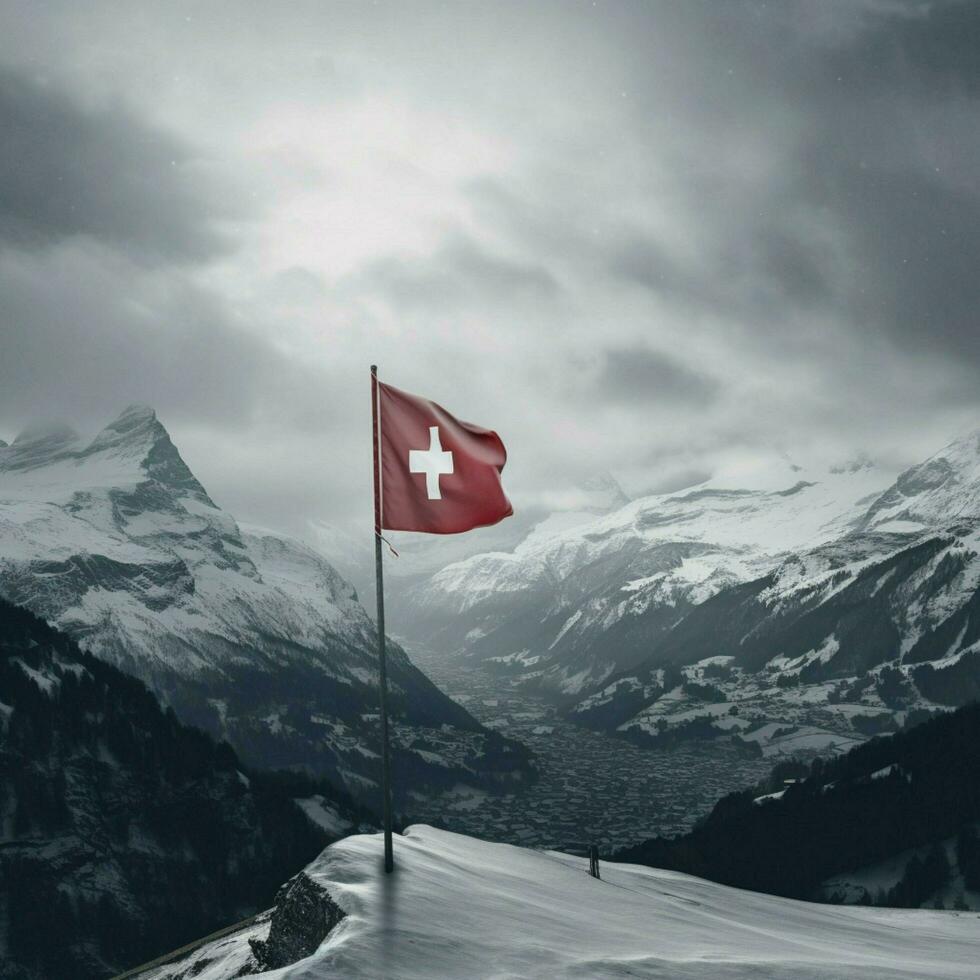 flag of Switzerland high quality 4k ul photo