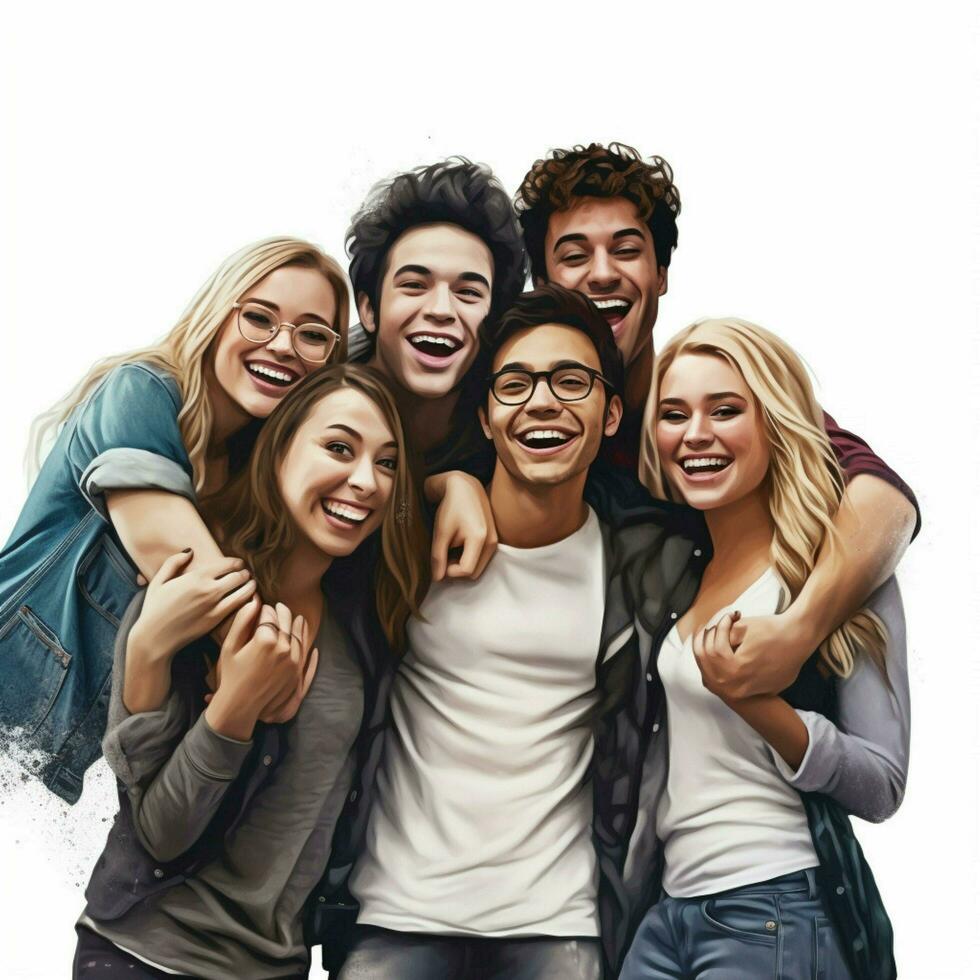 friends with white background high quality ultra hd photo