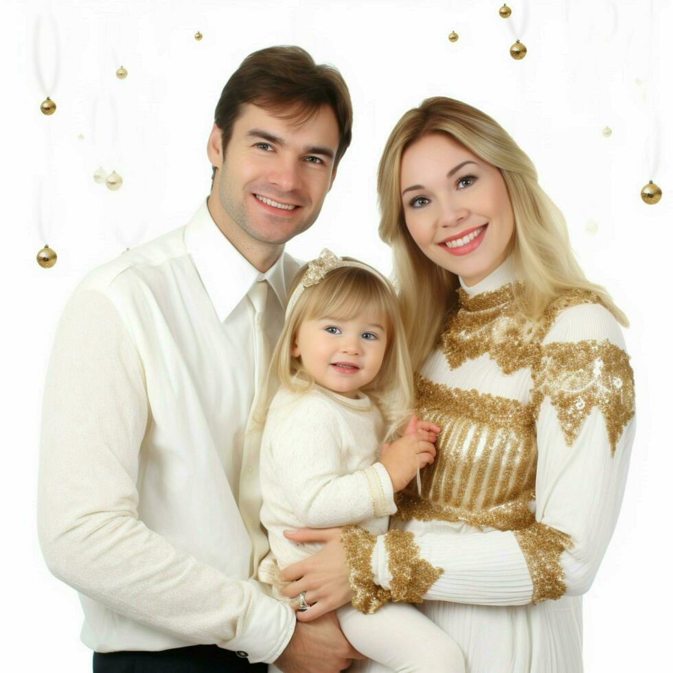 happy new year family with white background high photo