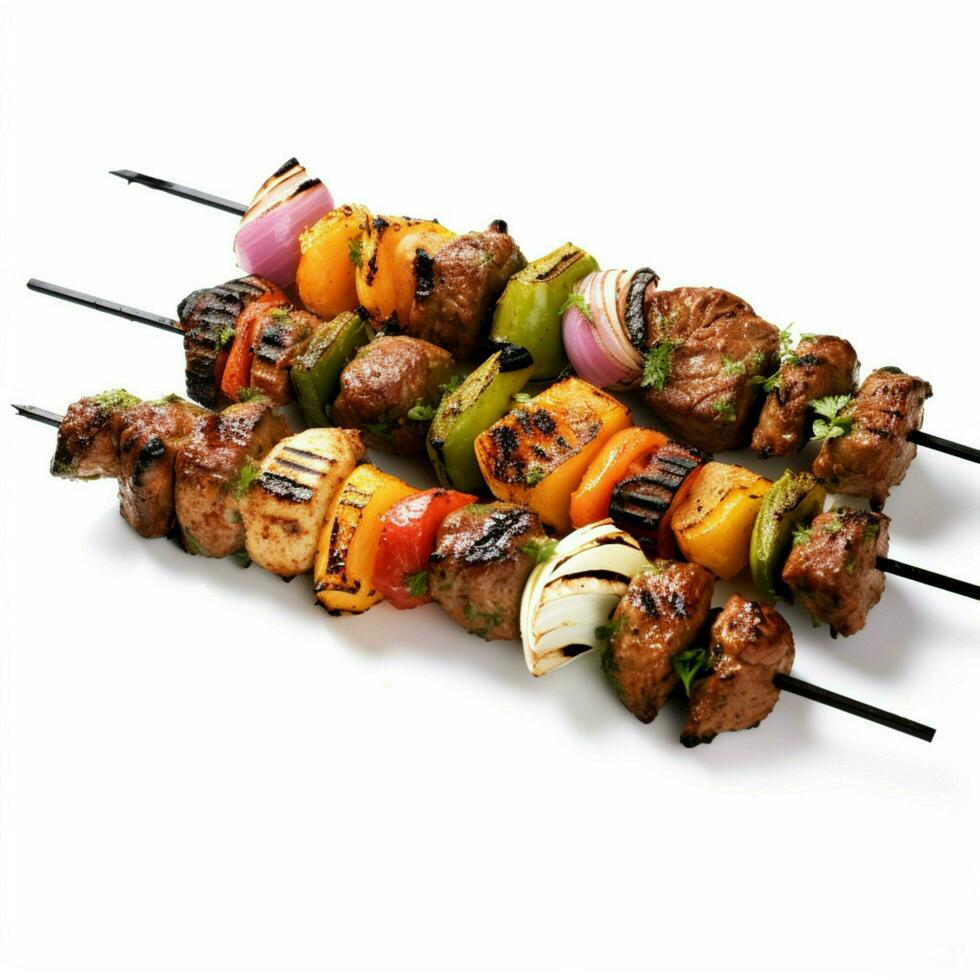 kabobs with white background high quality ultra hd photo