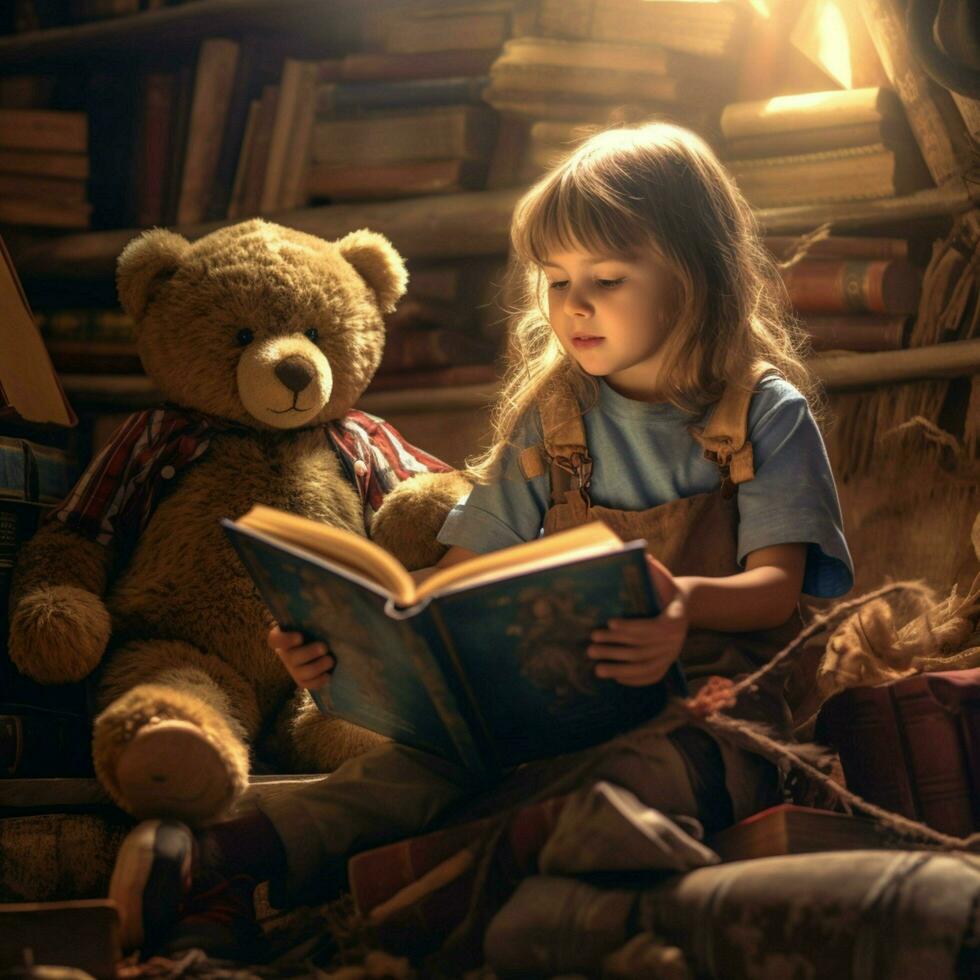 kids reading high quality 4k ultra hd hdr photo