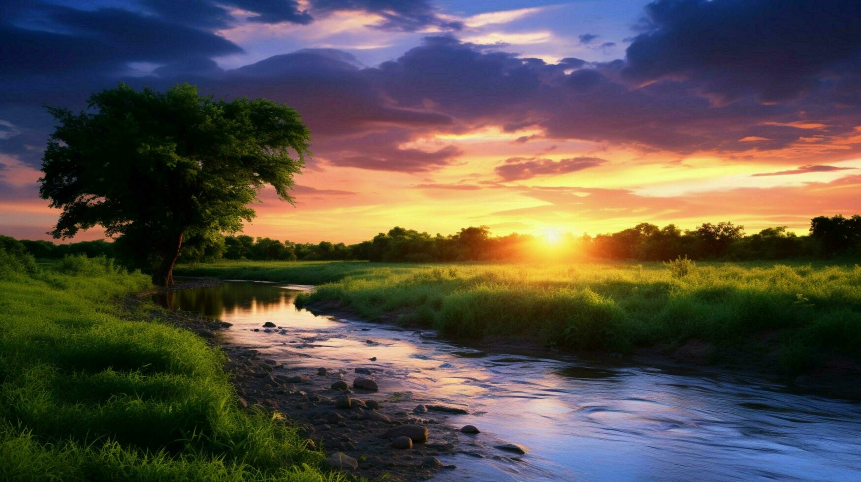 landscape during sunset nightcore high quality photo
