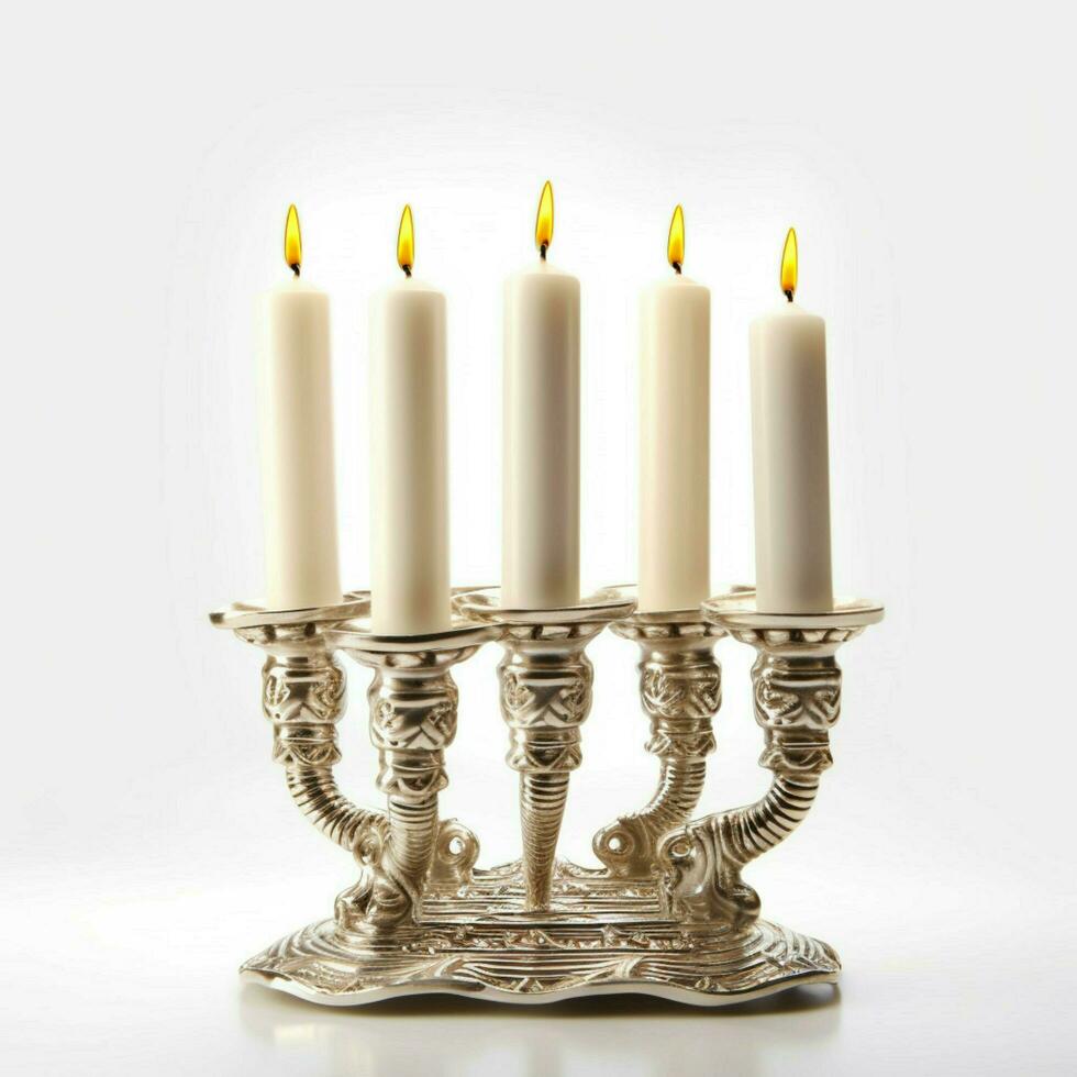 menorah with white background high quality ultra hd photo