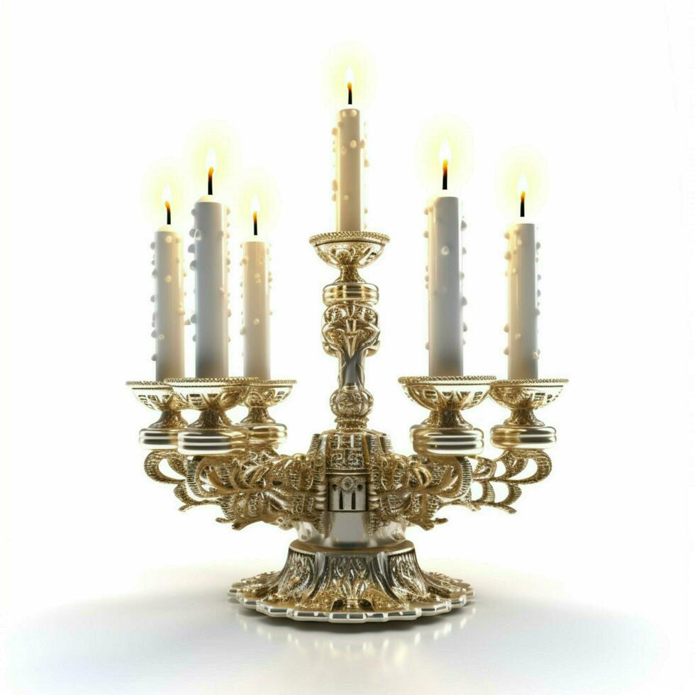 menorah with white background high quality ultra hd photo