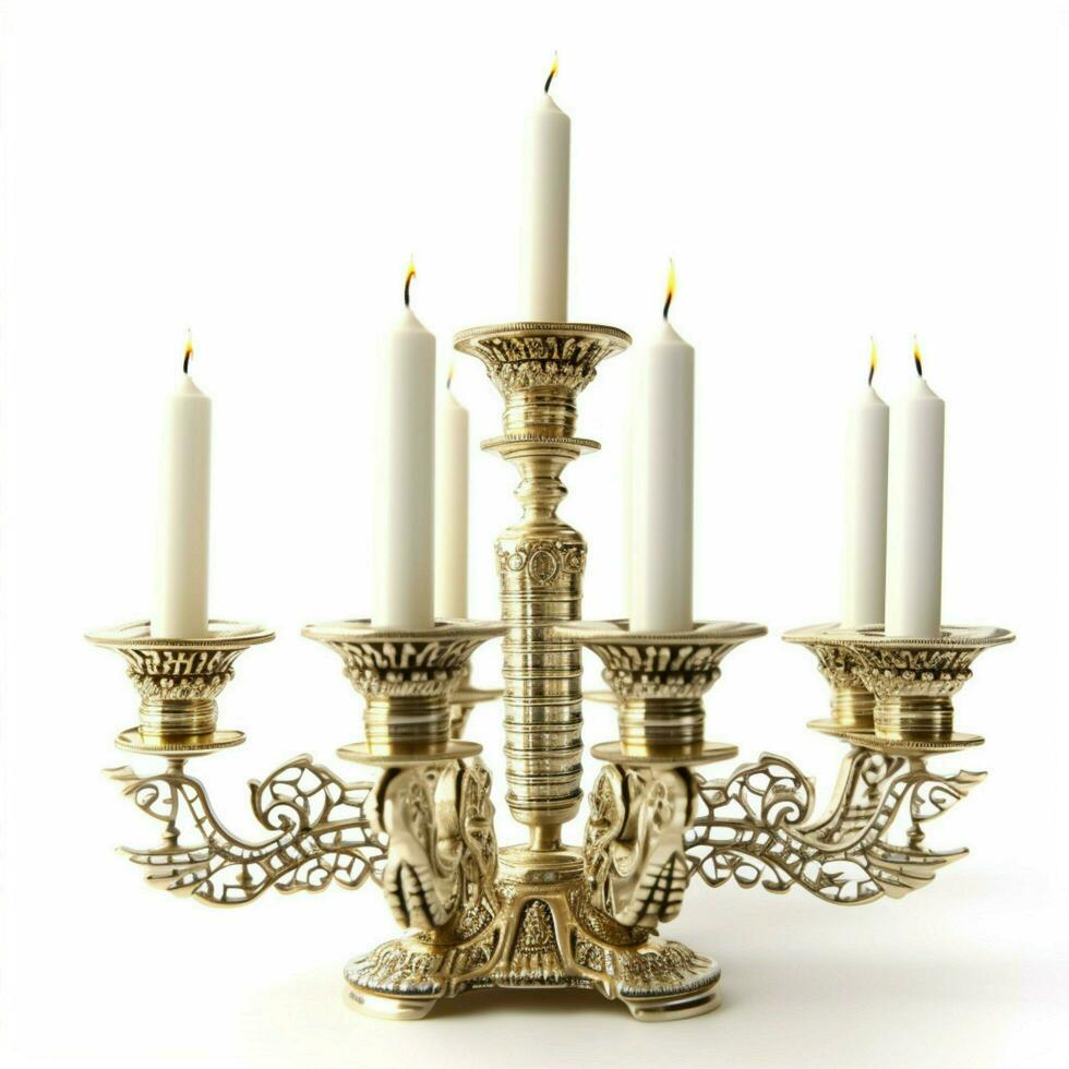 menorah with white background high quality ultra hd photo