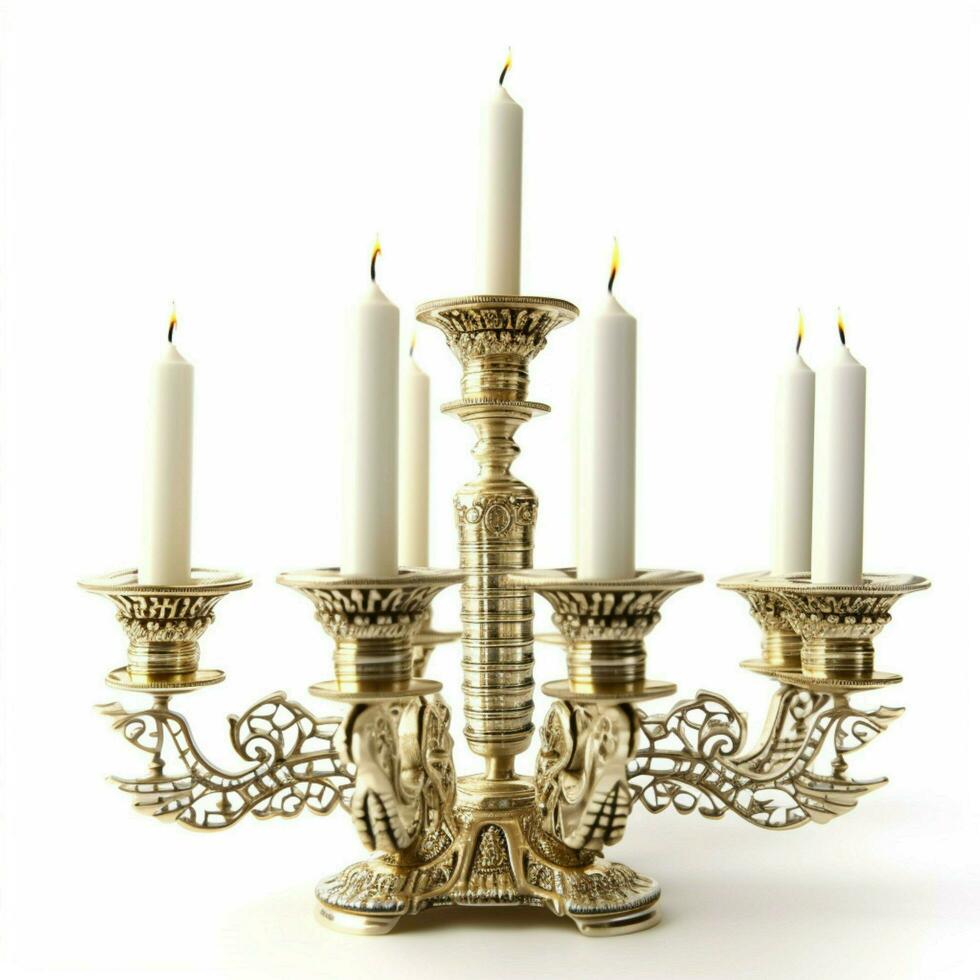 Menorah con blanco antecedentes alto calidad ultra hd foto