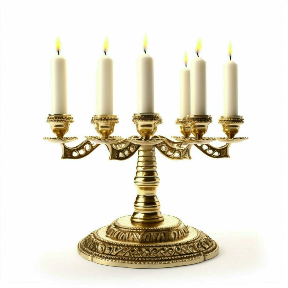 Menorah con blanco antecedentes alto calidad ultra hd foto