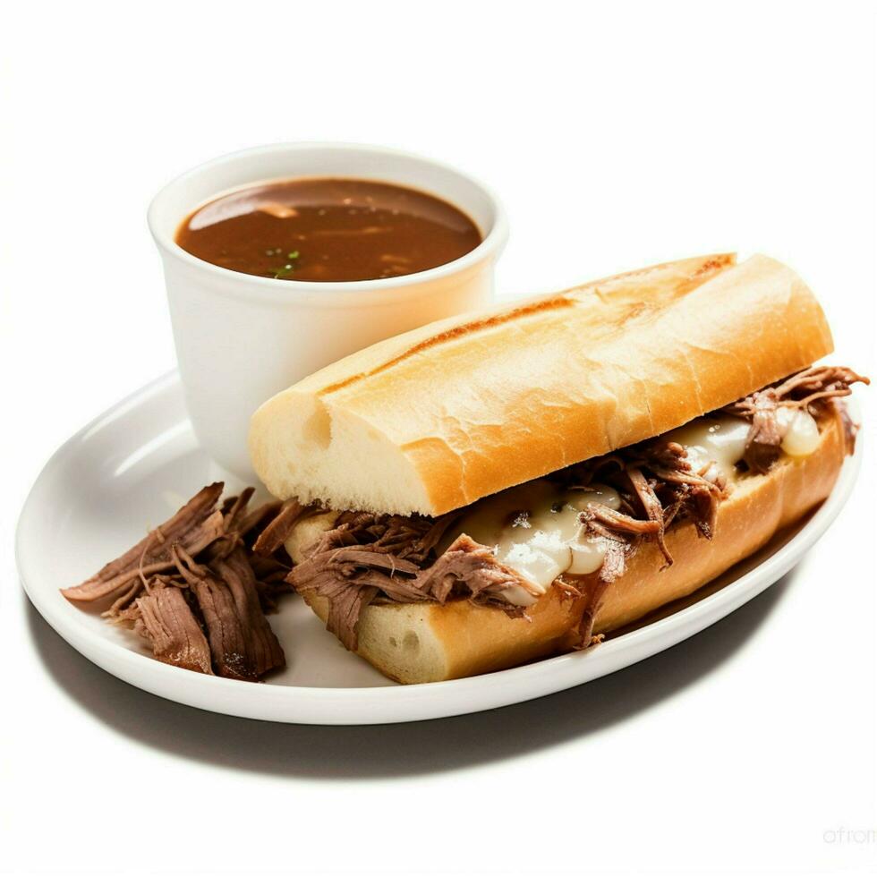 photo of French dip with no background with white