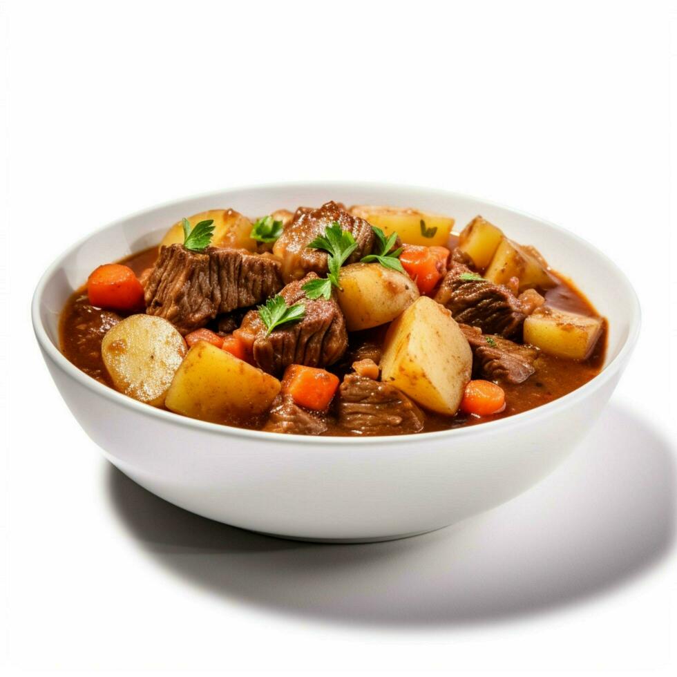 photo of Irish stew with no background with white