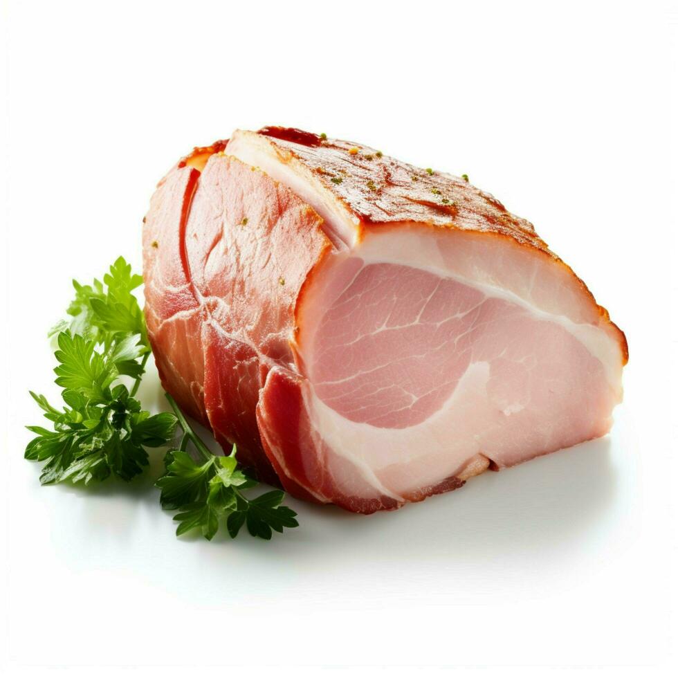 photo of ham with no background with white back