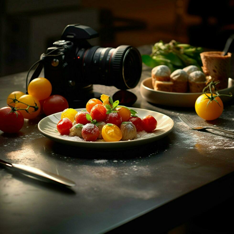 fotorrealista profesional comida comercial fotografía foto