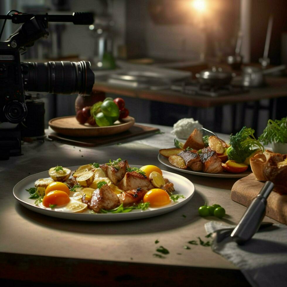 fotorrealista profesional comida comercial fotografía foto