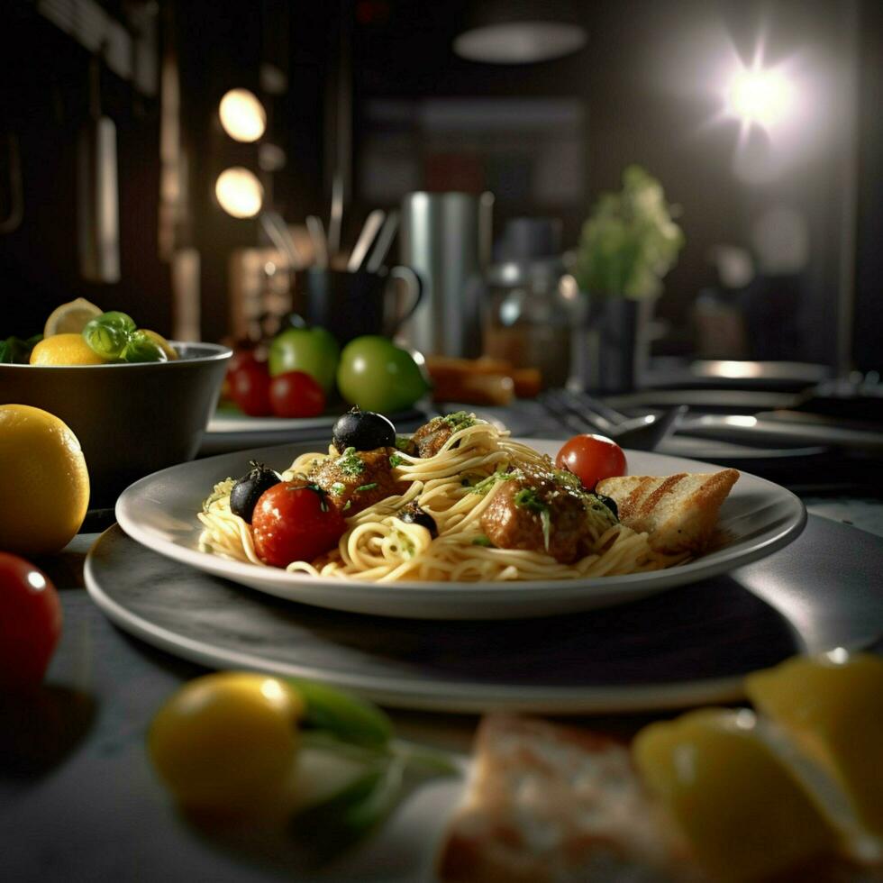 fotorrealista profesional comida comercial fotografía foto