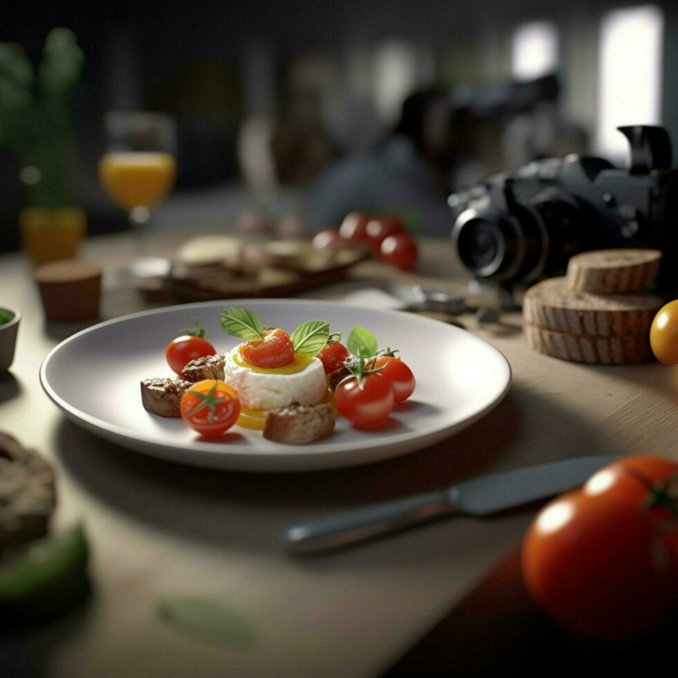 fotorrealista profesional comida comercial fotografía foto