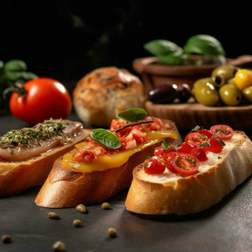 product shots of Bruscetta high quality 4k ultra 30673380 Stock Photo ...