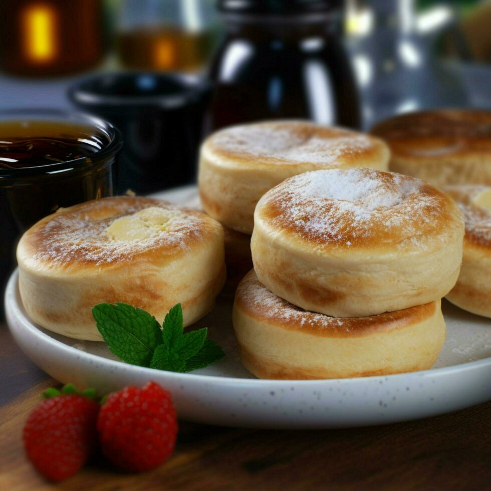 product shots of English muffins high quality 4k photo