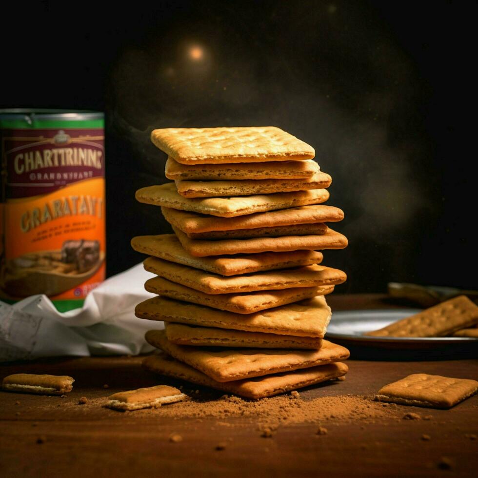 product shots of Graham crackers high quality 4k photo