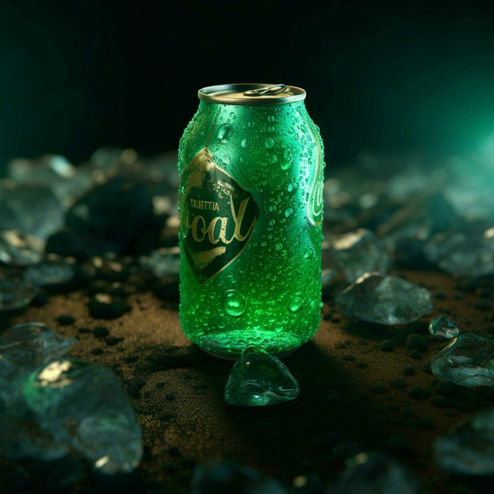 product shots of Green Cola high quality 4k ultr photo