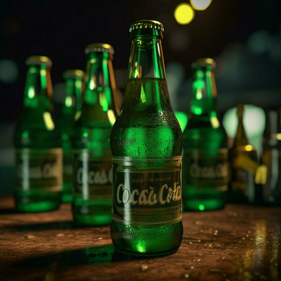 product shots of Green Cola high quality 4k ultr photo