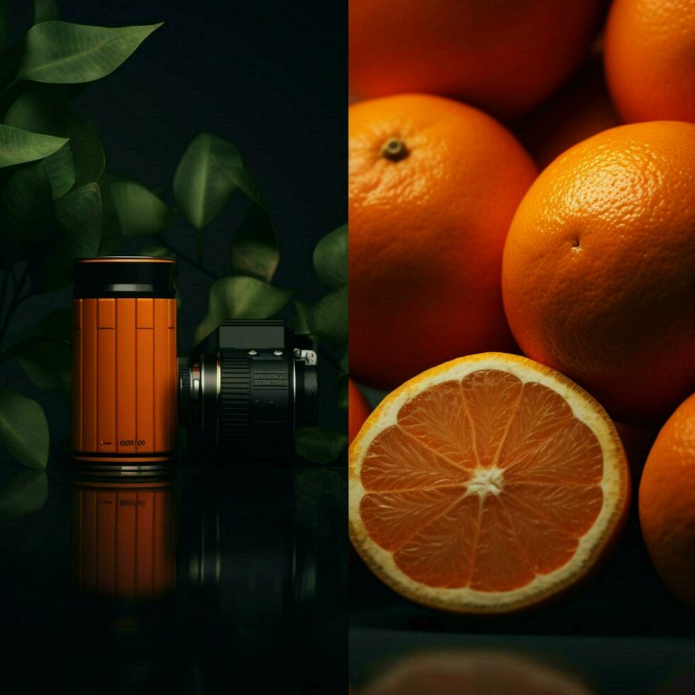 product shots of Lim on orange high quality 4k u photo