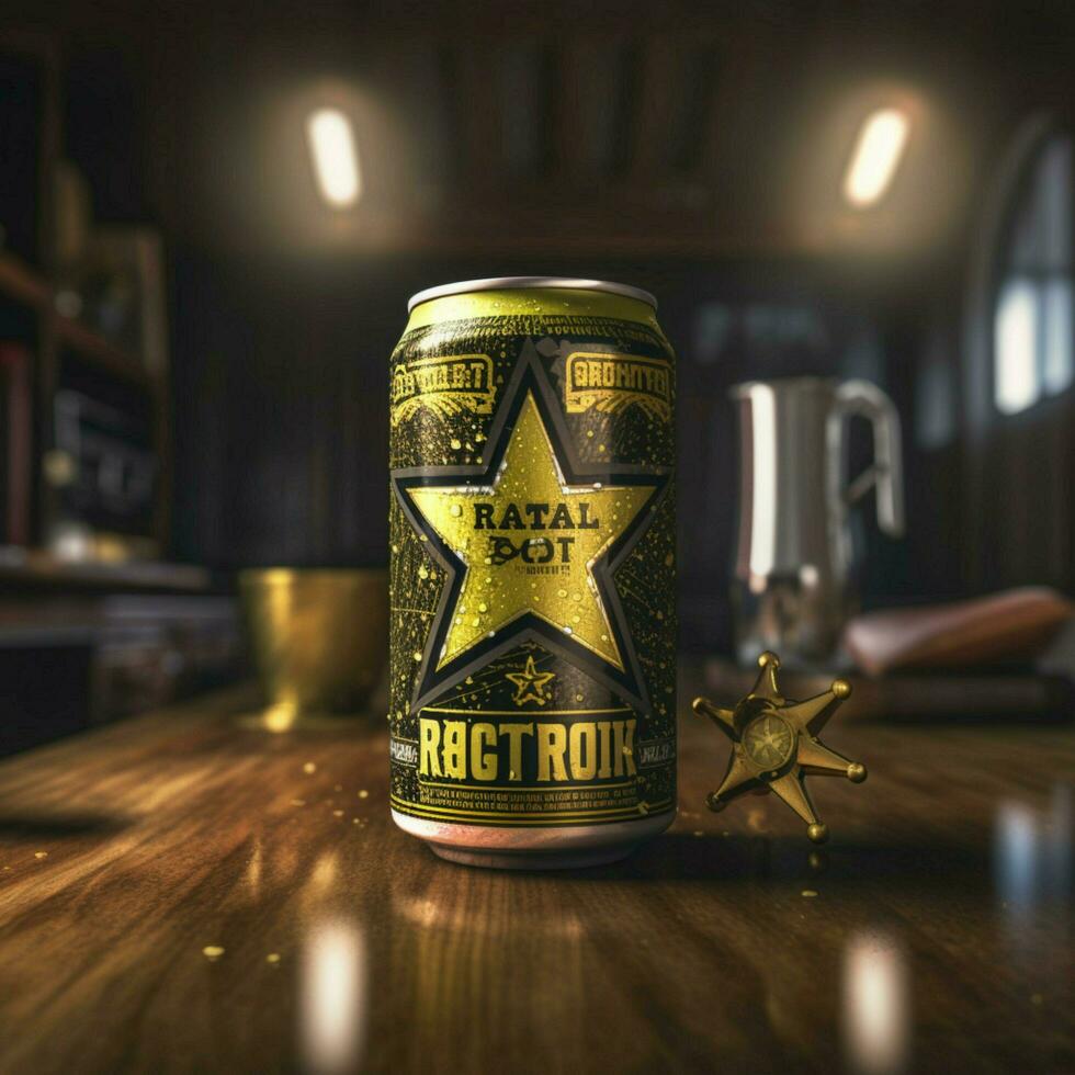 product shots of Rockstar Energy high quality 4k photo