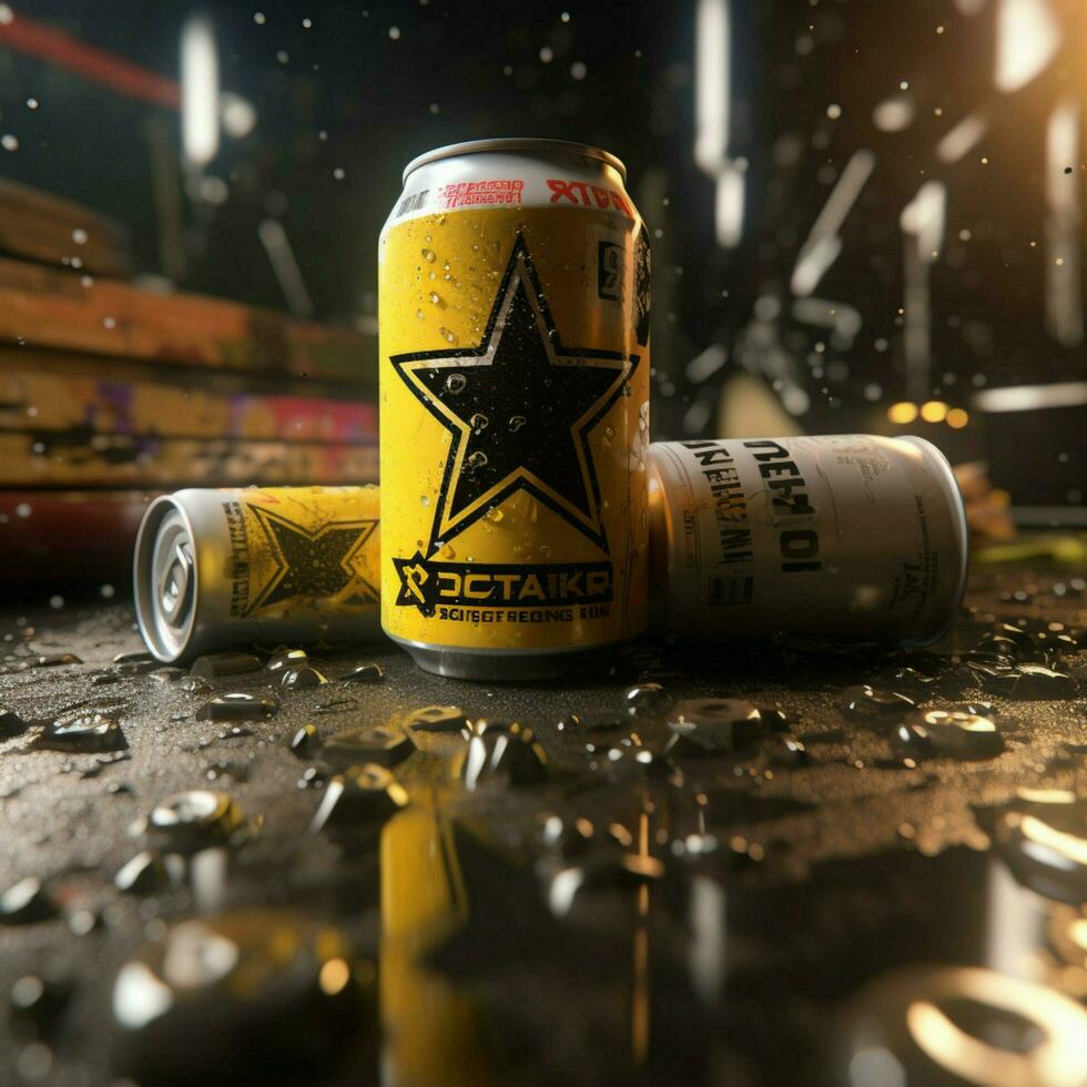 product shots of Rockstar Energy high quality 4k photo