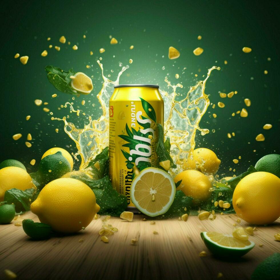 product shots of Sprite Lemon high quality 4k ul photo