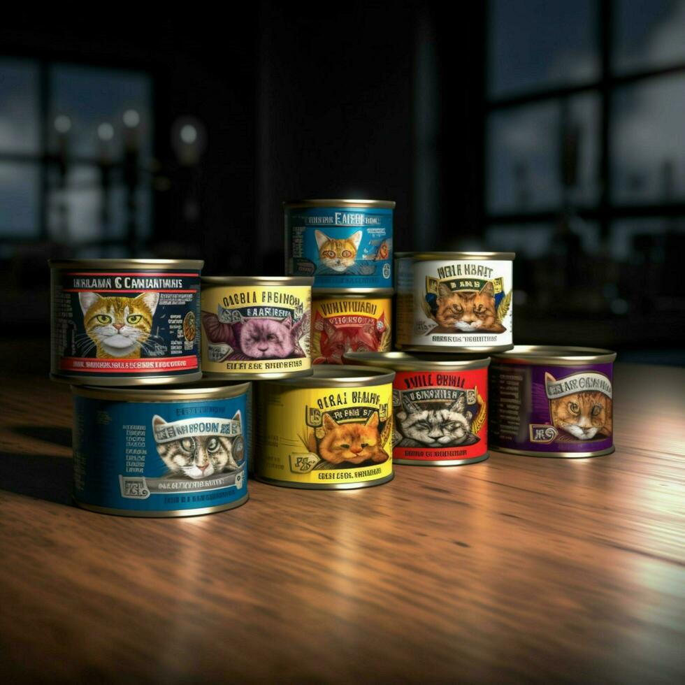 product shots of cat Food Brands high quality 4k photo
