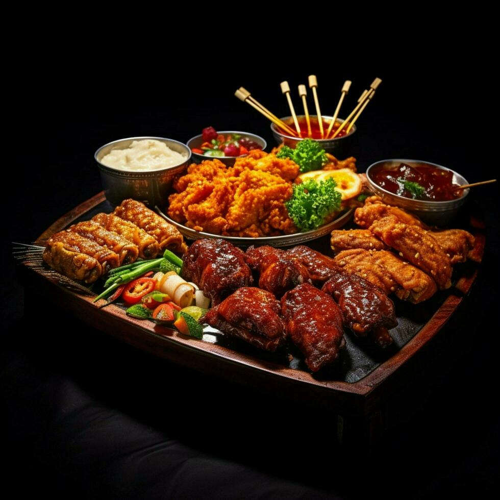 product shots of chinese food pu pu platter with photo