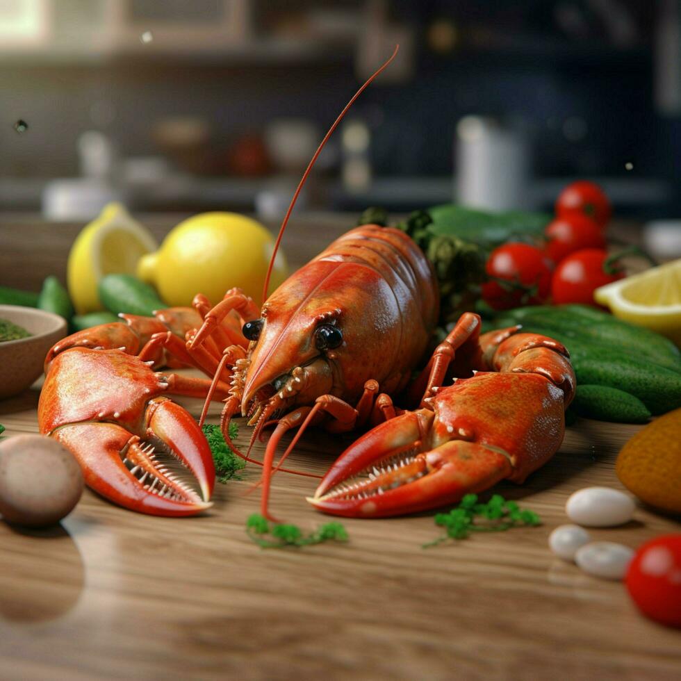 product shots of lobster high quality 4k ultra h photo