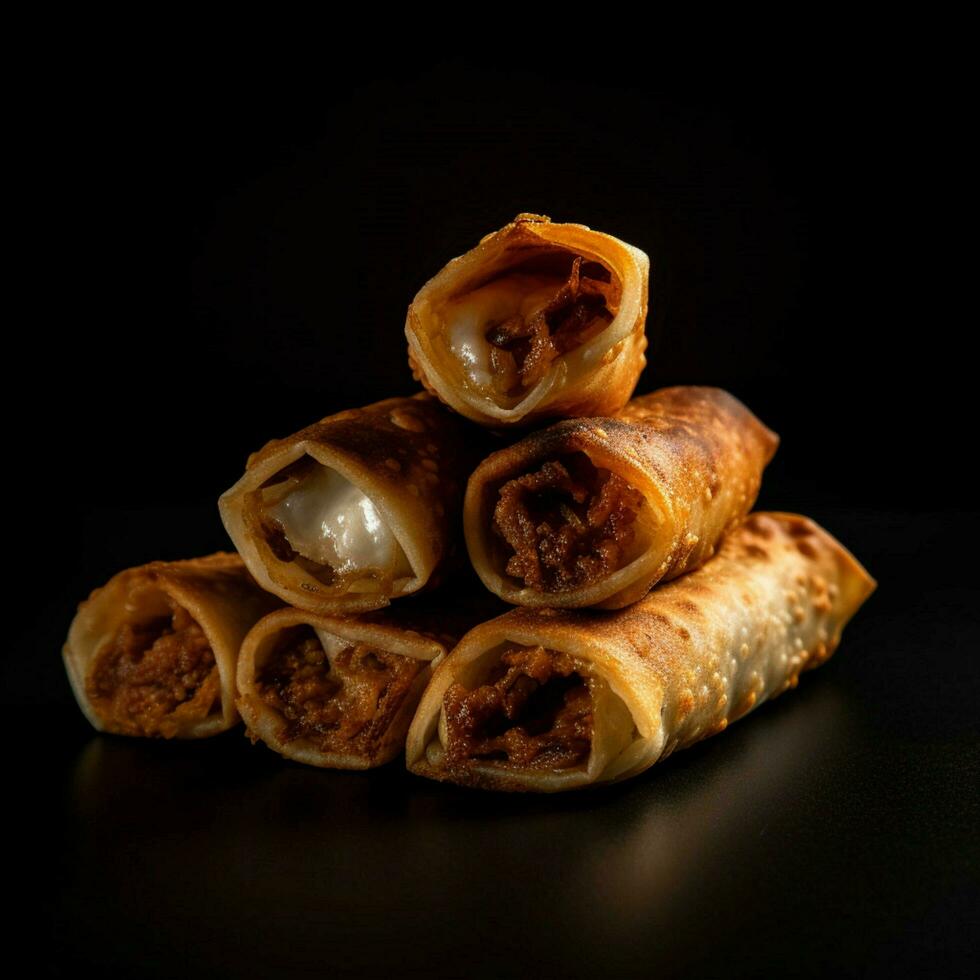 product shots of photo of eggrolls with no backgr