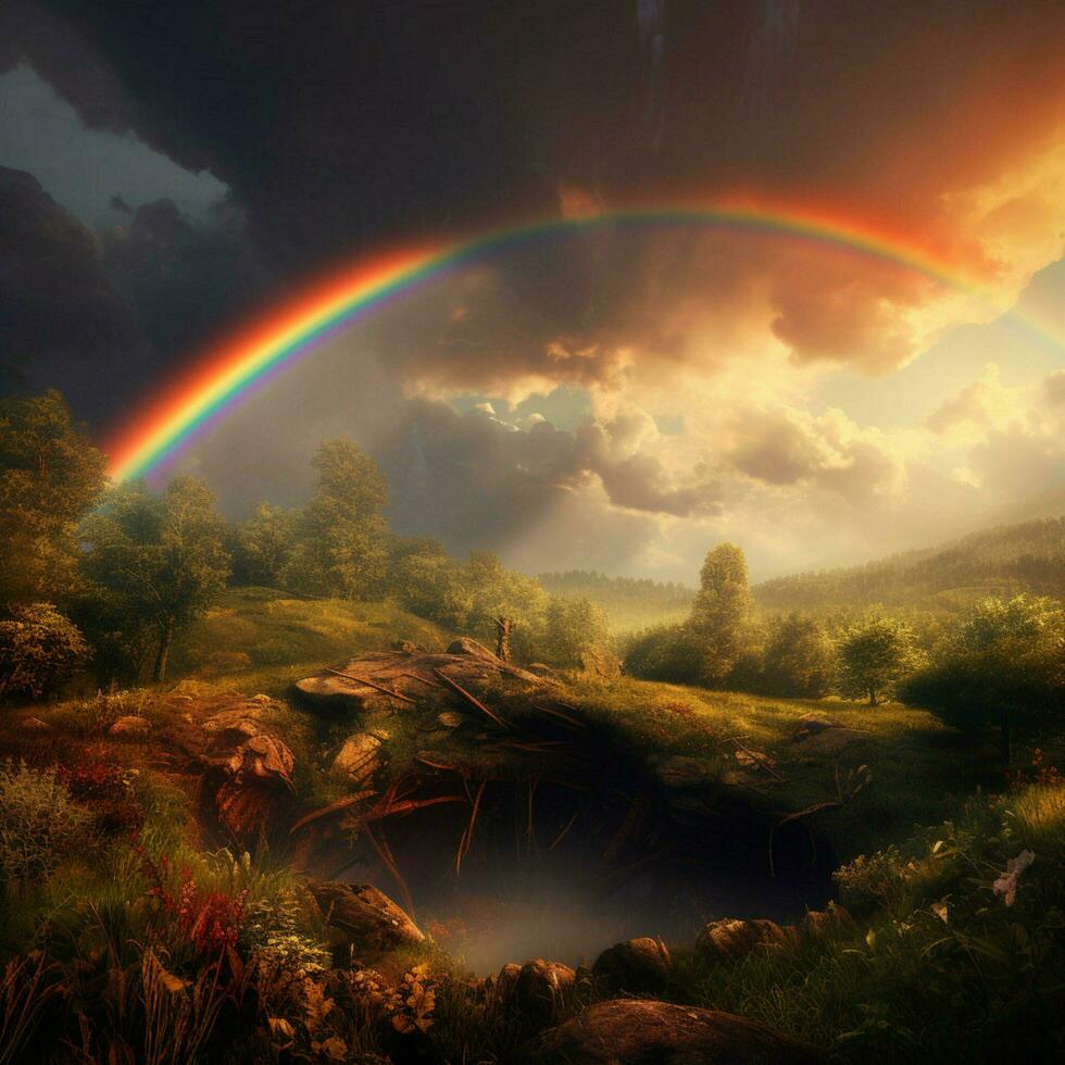 rainbow high quality 4k ultra hd hdr 30678864 Stock Photo at Vecteezy