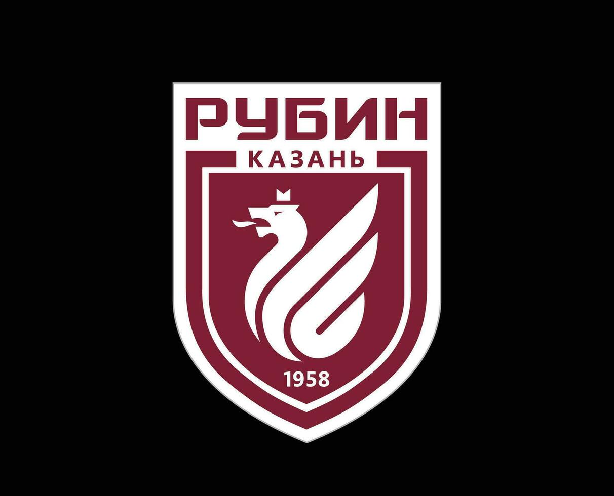 Rubin Kazan Club Logo Symbol Russia League Football Abstract Design Vector Illustration With Black Background