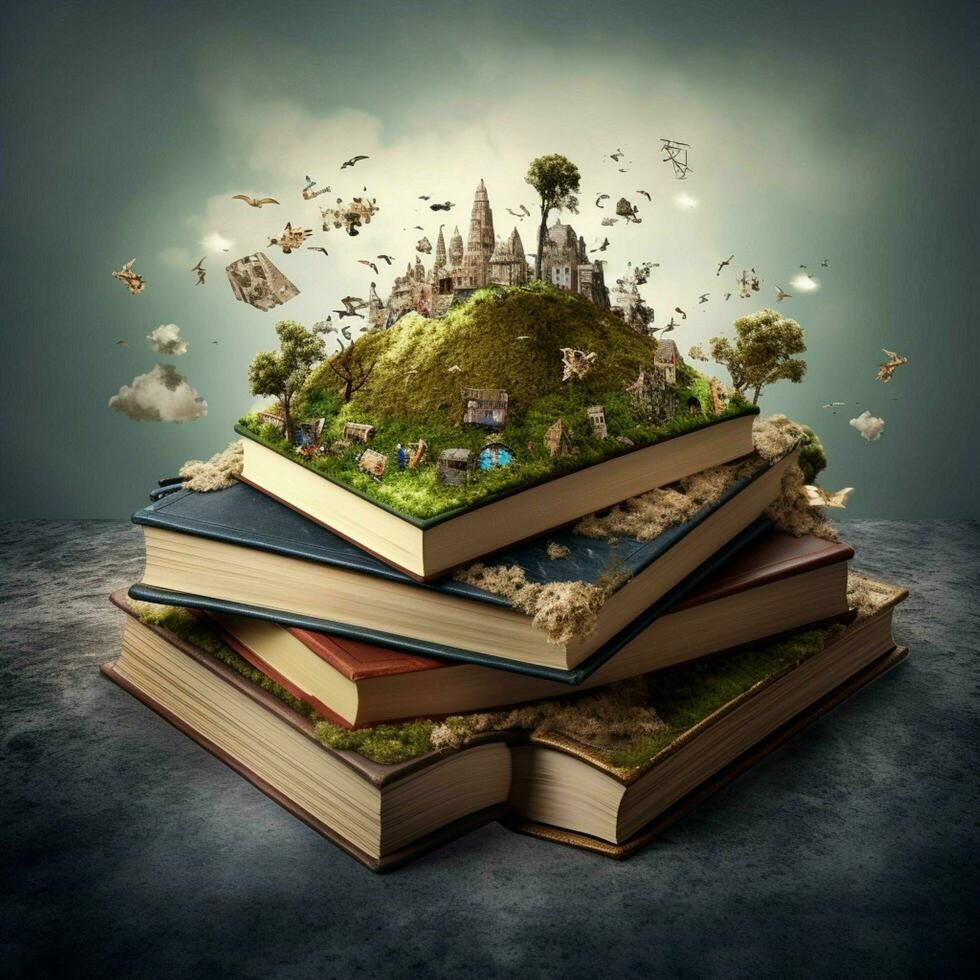 world book day background high quality 4k ultra photo