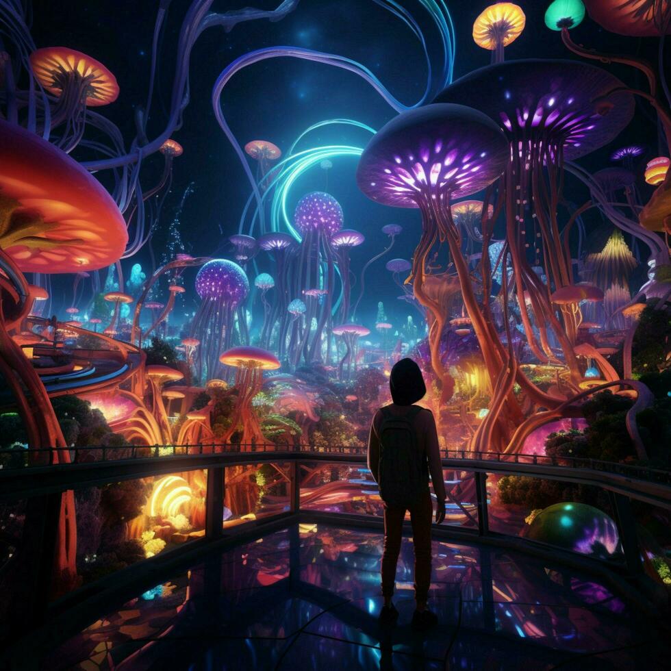 A chromatic wonderland of vibrant lights photo