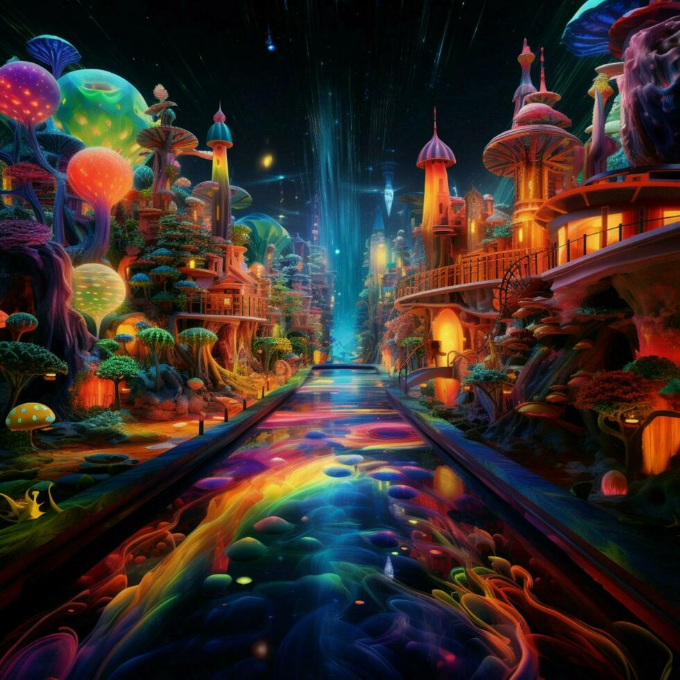 A chromatic wonderland of vibrant lights photo