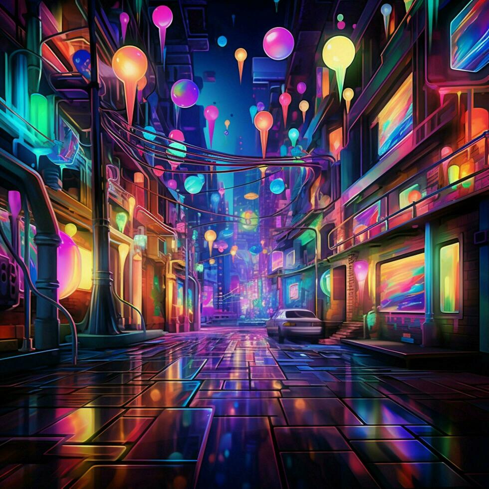 A chromatic wonderland of vibrant lights photo