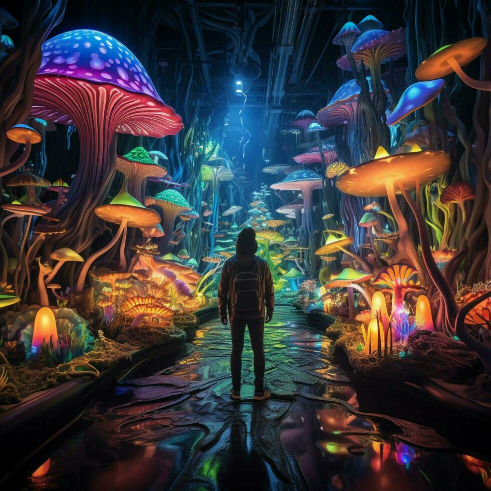 A chromatic wonderland of vibrant lights photo