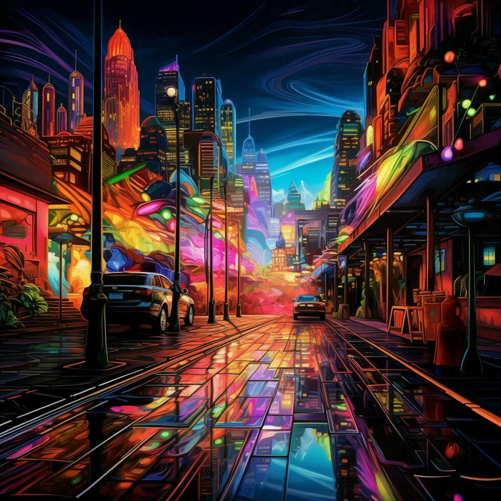 A chromatic wonderland of vibrant lights photo