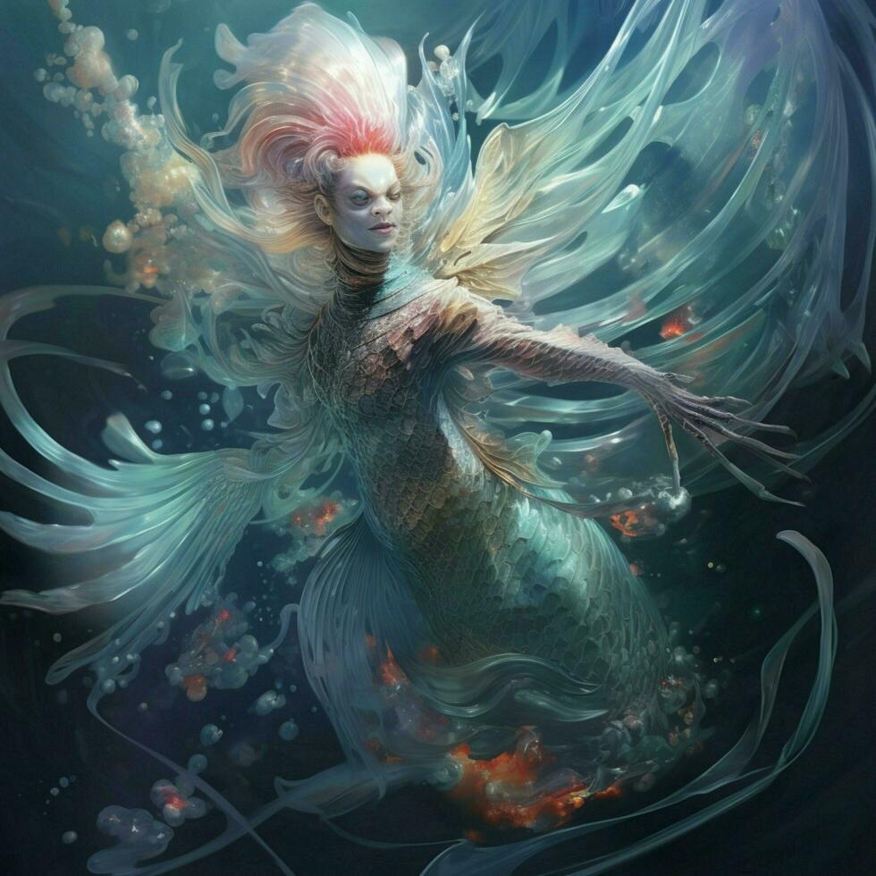 A creature with wavy opalescent scales and a graceful under photo
